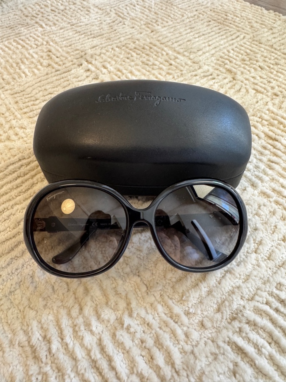 Ferragamo Oversized Glasses with Bow Details
